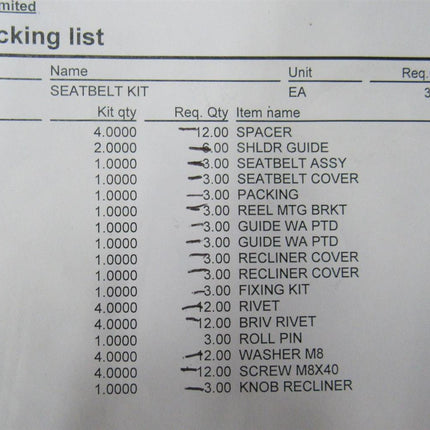 KAB Seat Four 4 Point Seatbelt