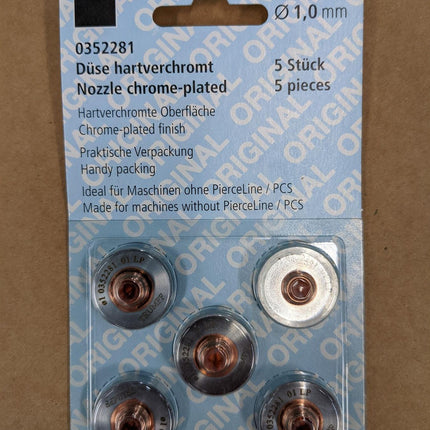 5 PACK Laser Cutting Copper Machine Nozzle -1.0mm Trumpf 352281 0352281