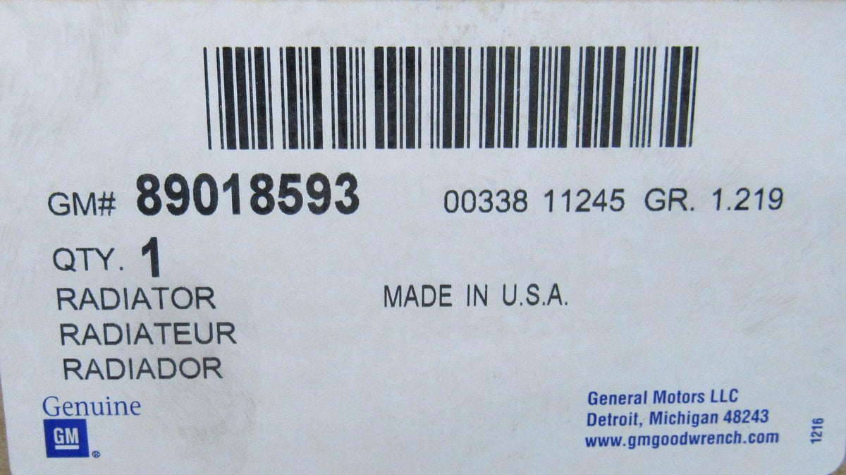 Genuine OEM GM Radiator 89018593 96-98 Opel Sintra | getexcess
