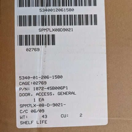 General Purpose Access Door 18" Steel Rectangle Military Green 1872-45B006P1 HEMTT