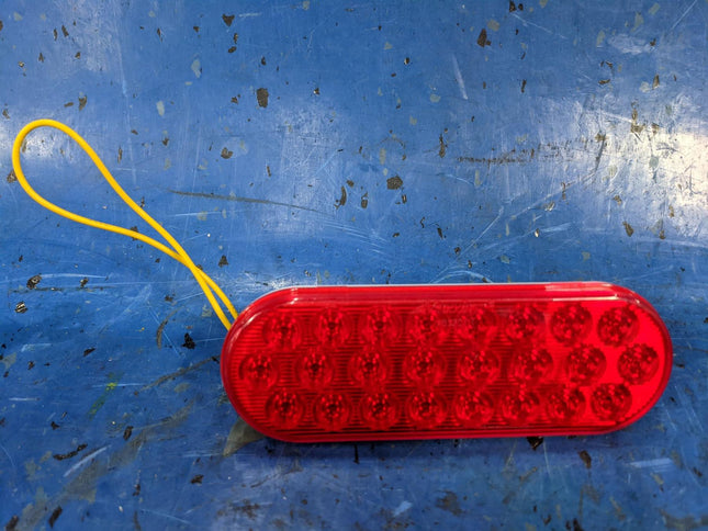 Oval Red Thin Profile LED Warning 8 Selectable Patterns M63201R