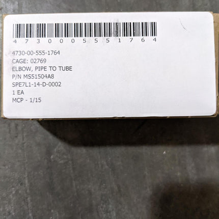 90 Elbow Fitting Pipe to Tube Hydraulic Hose Adapter MS51504A8 2024-6-8S 3/8-18 3/4-16