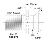 Retention Knob Coolant Pull Stud CNC Tool Holder 45 Degree PSC-275
