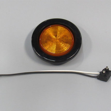 2.5" Round Amber LED Trailer Marker Lights Stop Tail Turn Rear Park 2 Pin