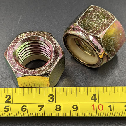 BOX OF 250 Nylock Zinc Yellow Nuts 7/9” - 9 x 1 1/4“ W x 1” H 845720 Hex Lock