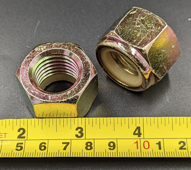 BOX OF 250 Nylock Zinc Yellow Nuts 7/9” - 9 x 1 1/4“ W x 1” H 845720 Hex Lock