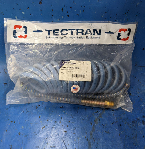 Tectran 162G5EB 15' Foot Blue 1/2" Aircoil Hose w/ Spring