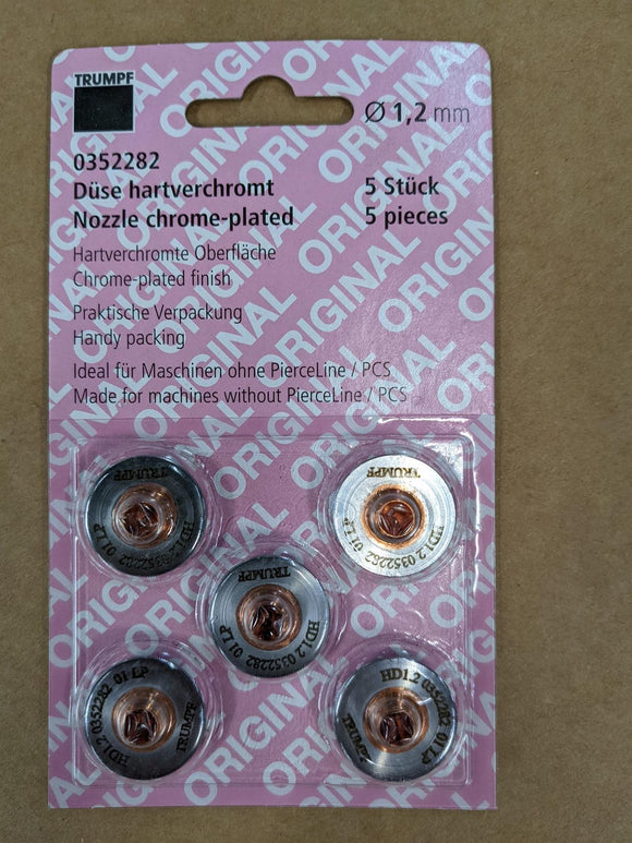 5 PACK Laser Cutting Copper Machine Nozzle -1.2mm Trumpf 352282 0352282