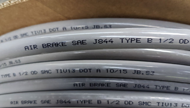 250' of 1/2” Nylon Air Brake Tubing Gray DOT SAE J844 Type B TIV13S-153