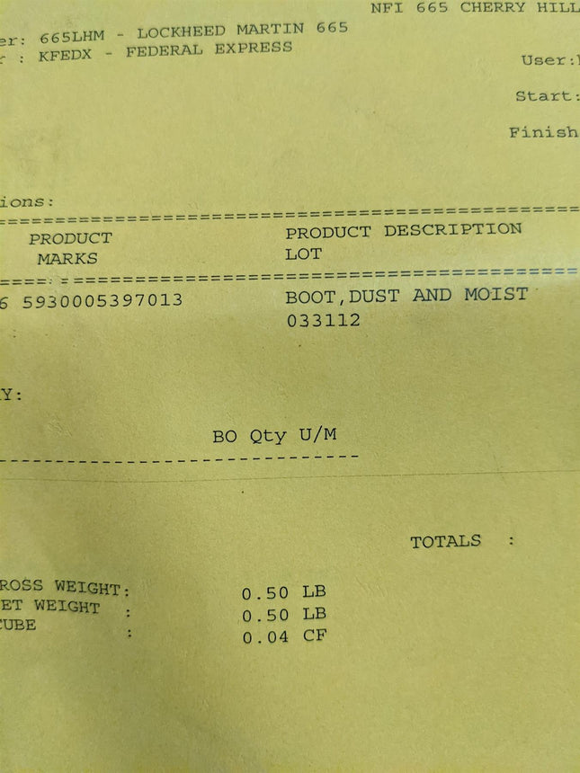 Dust and Moisture Seal Boot 6016774 Military 5930005397013