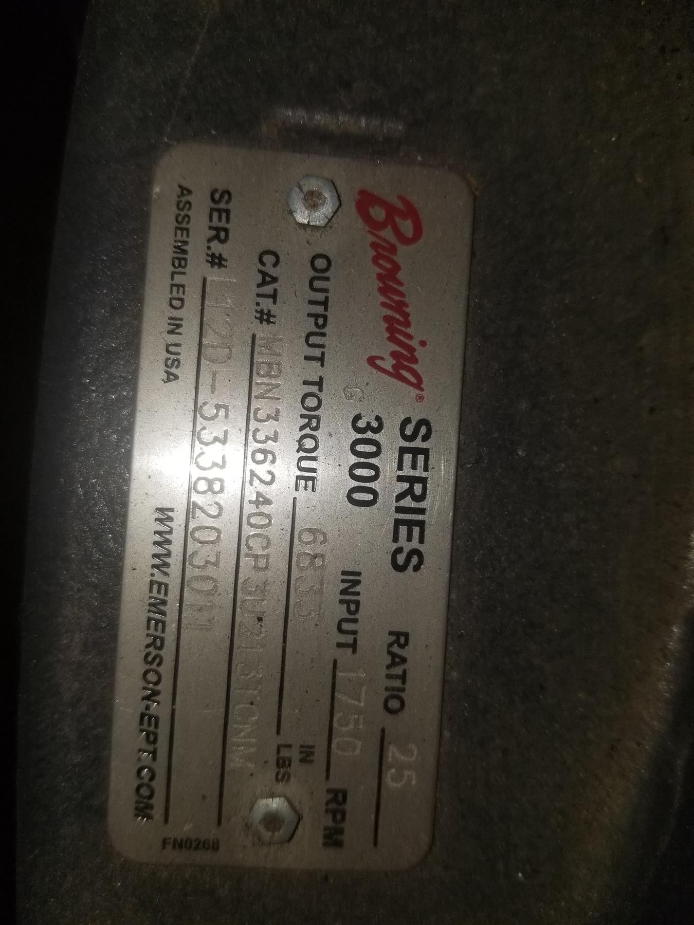 Browning Series 3000 Gearmotor Speed Reducer Ratio 25 1 getexcess