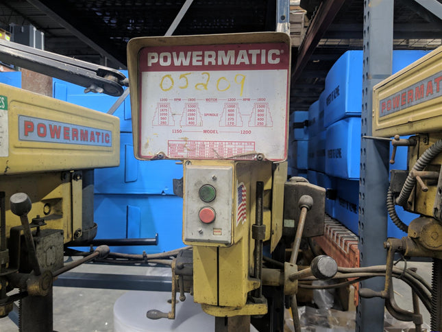 USED 3 Head 440V Gang Drill Powermatic 1150A with Sliding Fixture - getexcess