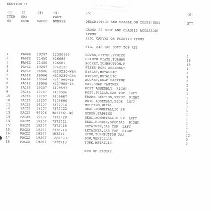 Bow Support for Cab Soft Top Metal Rod M809 M939 M35 2.5 5 Ton 6x6 Military 12255937 2540010921264