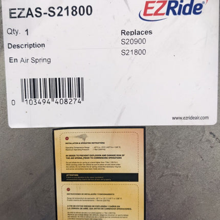 EZride Semi Truck Air Ride Spring Bag Heavy Duty Suspension fits Firestone W01-358-8709