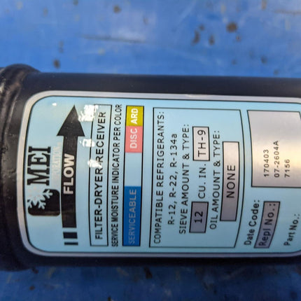 10" Steel A/C Receiver Drier for Multi Fit Applications 2.75" Diameter  MEI/Air Source7157