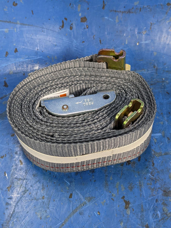 Cambuckle Tie Down Strap 2” 192” Gray 833 lbs Working Load Limit E-Fitting End Logistics