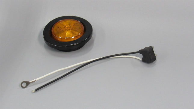 2" Round Amber LED Trailer Marker Lights Stop Tail Turn Rear Park 2 Pin