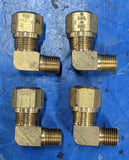 Male Elbow 90 Deg 1/2” x 1/4-18 Air Brake DOT Compression Tube Fitting 1469X8X4 269NTA84 4 PCS