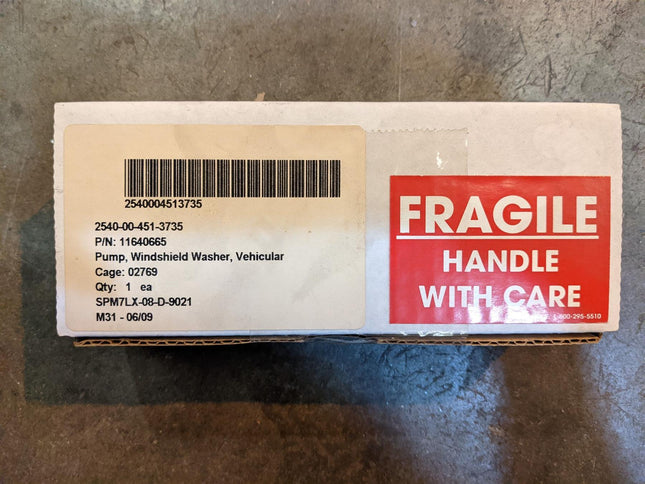 Windshield Washer Pump Bottle M151 Jeep Humvee M44 M35 M809 2540-00-451-3735 11640665 90961-7E 90961-7ZT