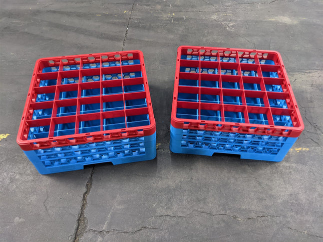 CASE OF (2) OptiClean 25-Compartment Divided Glass Rack RG25-3C410