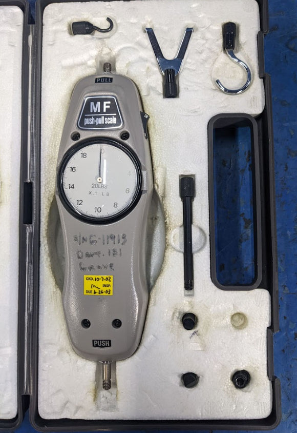 USED MF-20 Mechanical Force Gauge in Plastic Case