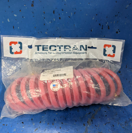 Tectran 162G5ER 15' Foot Red 1/2" Aircoil Hose w/ Spring
