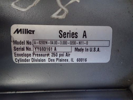 250 PSI Pneumatic Cylinder Miller A-62B2N-04.00-3.00-0200-N11-0 - getexcess